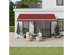 Vidaxl Toldo Retrátil Automático 500x350 Cm Bordô