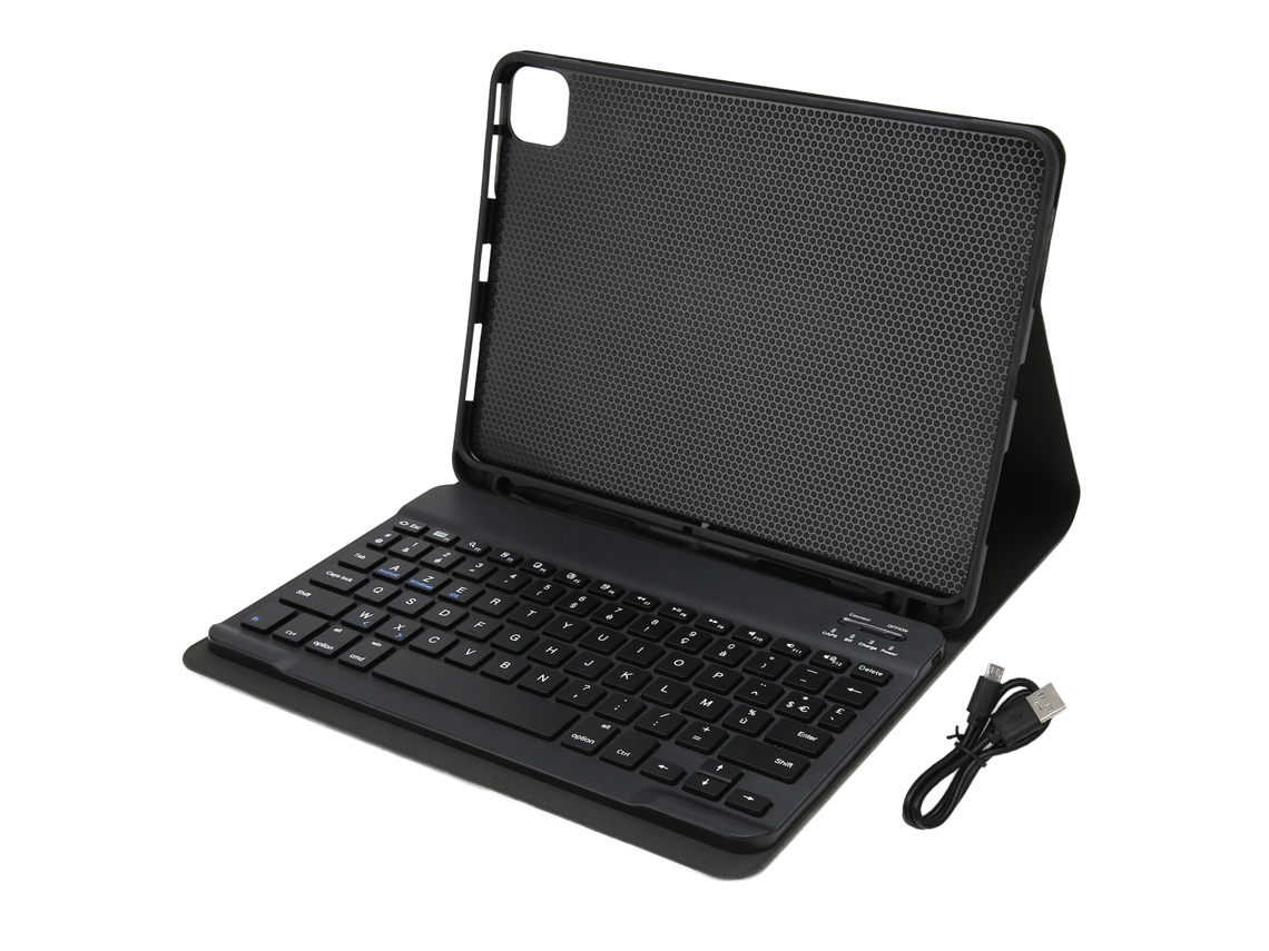 Capa Teclado Sem Fio Couro Pu com Slot para Caneta para Tablet Ios Air 4/5 Pro 11" 2018 2022