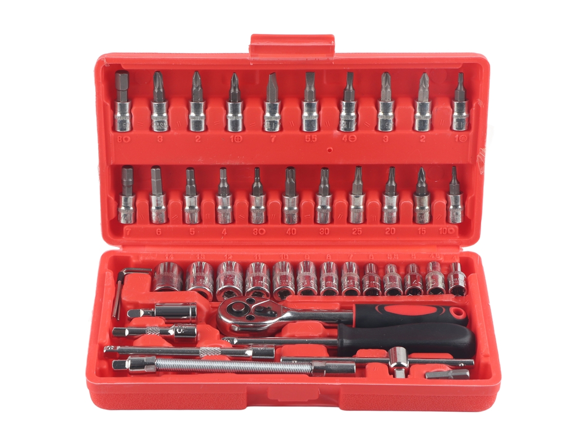 Conjunto De Chaves De Seta Com 46 Peças Para Reparo E Manutenção Automotiva Ferramentas De Hardware