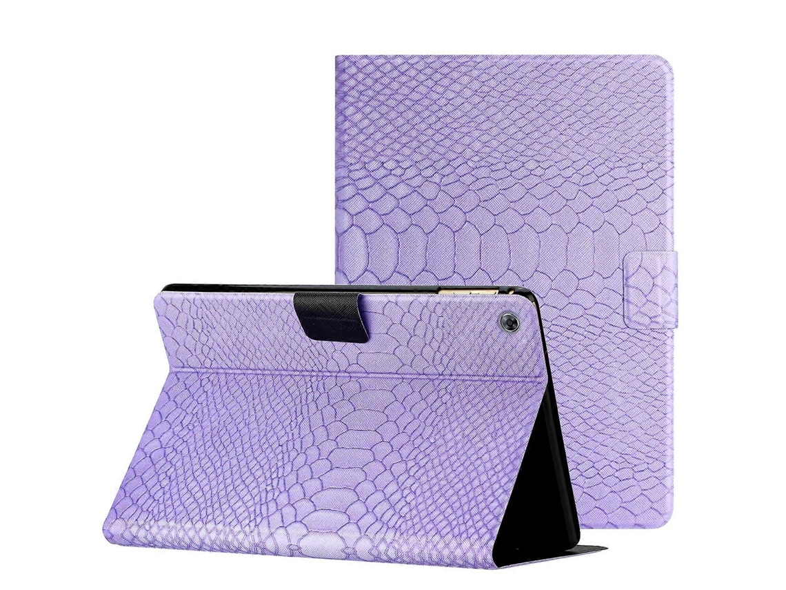 Capa Para Tablet Huawei Mediapad M5 Lite 10.1 Em Couro Com Textura De Crocodilo, Cor Sólida.
