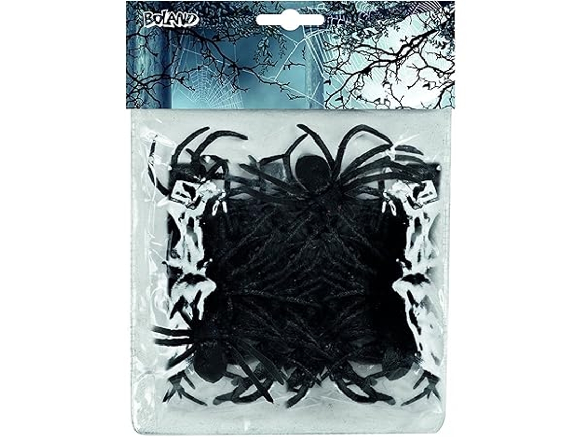 Conjunto de 12 Aranhas Pretas, Animais Artificiais para Decoração, Ideais para Dia Das Bruxas Ou Outros Eventos, Ergonômico, Uso Diário STELASPLEN
