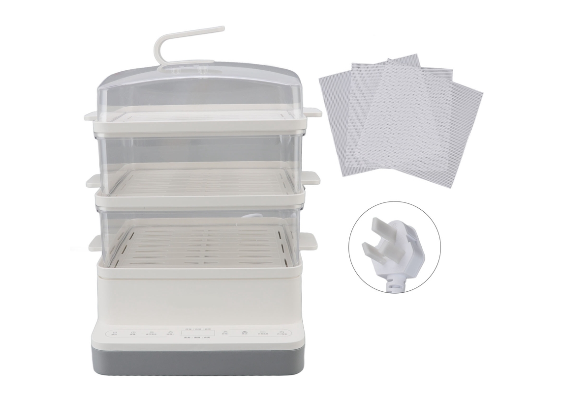 Panela Elétrica de 3 Câmaras LAXISCREED 18l para cozinhar alimentos, legumes, carnes, arroz e grãos