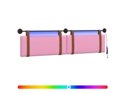 Conjunto 1 Cabeceira Suspensa Vidaxl Rosa Couro Sintético (210 X 55 X 5 Cm)