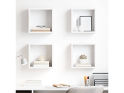Vidaxl Prateleiras De Parede Em Forma De Cubo 4 Pcs 30x15x30cm Branco