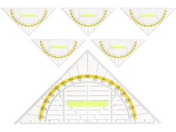 Conjunto Lurrose De 6 Réguas Triangulares Leves Em Plástico Pp Com