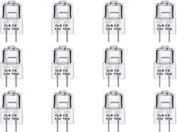 Lurelia Pacote com 10 Lâmpadas Halógenas G4 10w 12v 2700k, Sem Cristalinidade, para Uso Doméstico