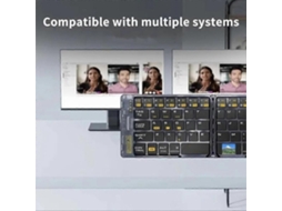 Teclado Bluetooth Sem Fio Dobrável e Transparente com Kit de Mouse, Teclado Dobrável para Viagem para Smartphone e Computador. TAISHENGDA