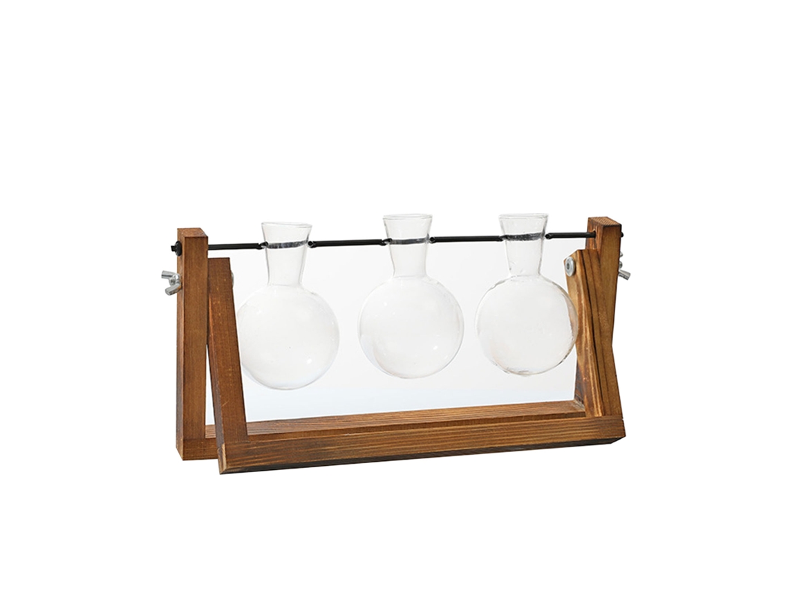 Laxiscreed Vaso De Vidro Hidropónico Com Três Bolas Para Decoração De Plantas Verdes