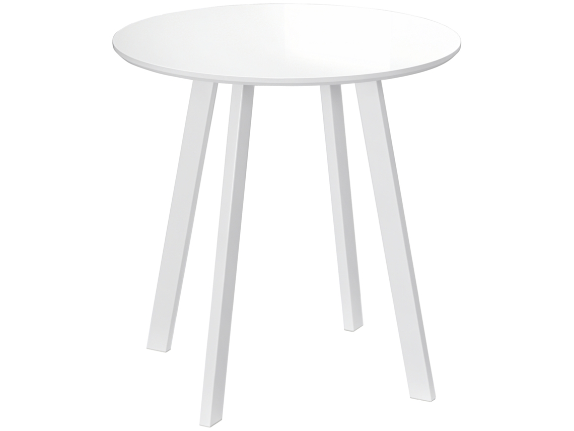 Mesa Jantar Branca 72x72x75 Cm, Superfície Alto Brilho Para 2 Pessoas Em Cozinha