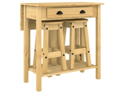 Maison Exclusive - 3 Pcs Conjunto De Bar Pinho Maciço