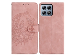 Capa Tkdaddy Para Xiaomi 15t Com Estampa De Borboleta E Flor, Couro Sintético, Carteira E Suporte, Rosa