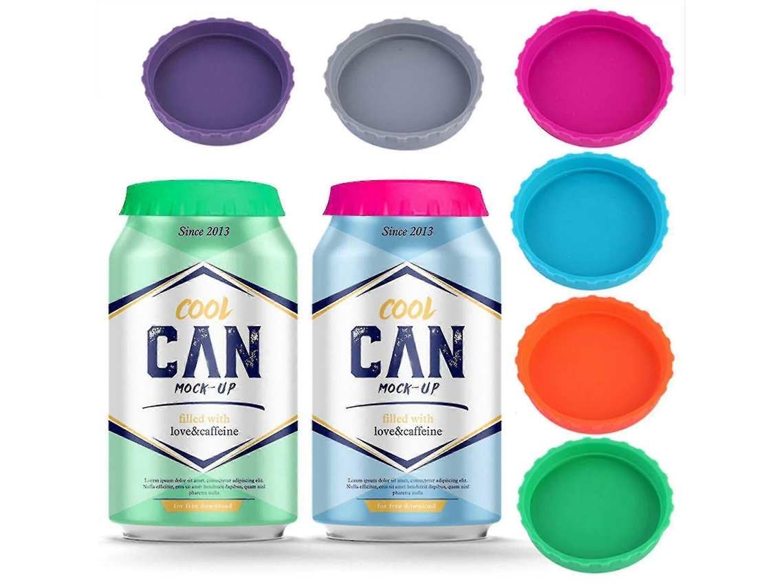 6pcs Tampas De Silicone Para Latas De Refrigerante Sem Derramamento Ajustam Padrão