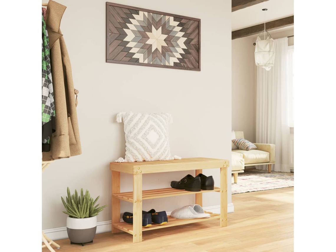 Vidaxl Sapateira Com 3 Prateleiras 70x27,5x45 Cm Bambu
