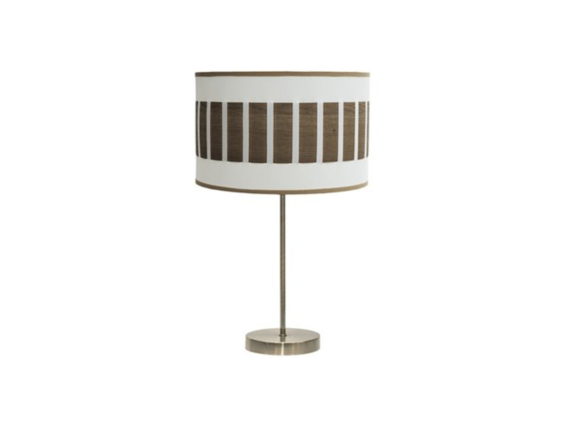 Ivanna Candeeiro de Mesa Alto 1Xe27 Couro/Madeira Branco-Escuro 62X30X30 Cm FABRILAMP