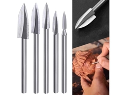 Conjunto De Brocas Para Gravura Em Madeira, 5 Peças De Brocas De Gravura Para Ferramenta Rotatória