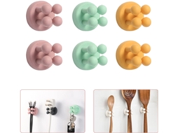 Suporte Para Escovas De Dentes De Parede Com 6 Peças, Silicone Multifuncional Aquaforge