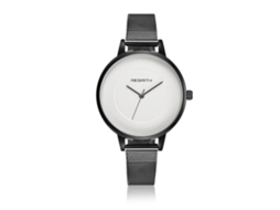 Relogio De Pulseira De Aço Re010b Quartzo Unissex Dial Redondo Simples Branco