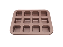 Forma De Brownie Dividida Com 12 Grades Aço Carbono Fácil De Limpar Forma Retangular Para Assar Pão Torrado Bolo