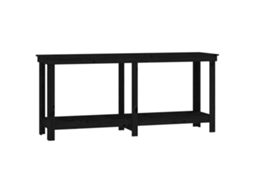 vidaXL Banco de trabalho 180x50x80 cm pinho maciço preto