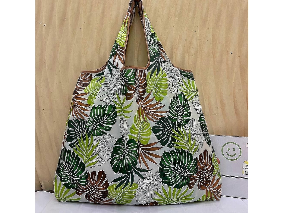 Sacola de Compras Grande Reutilizável, Bolsa Feminina de Ombro com Bolso, Suporta Até 22,7 Kg , Dobrável, Ecológica e Lavável. GOKOCO (50 Lb)
