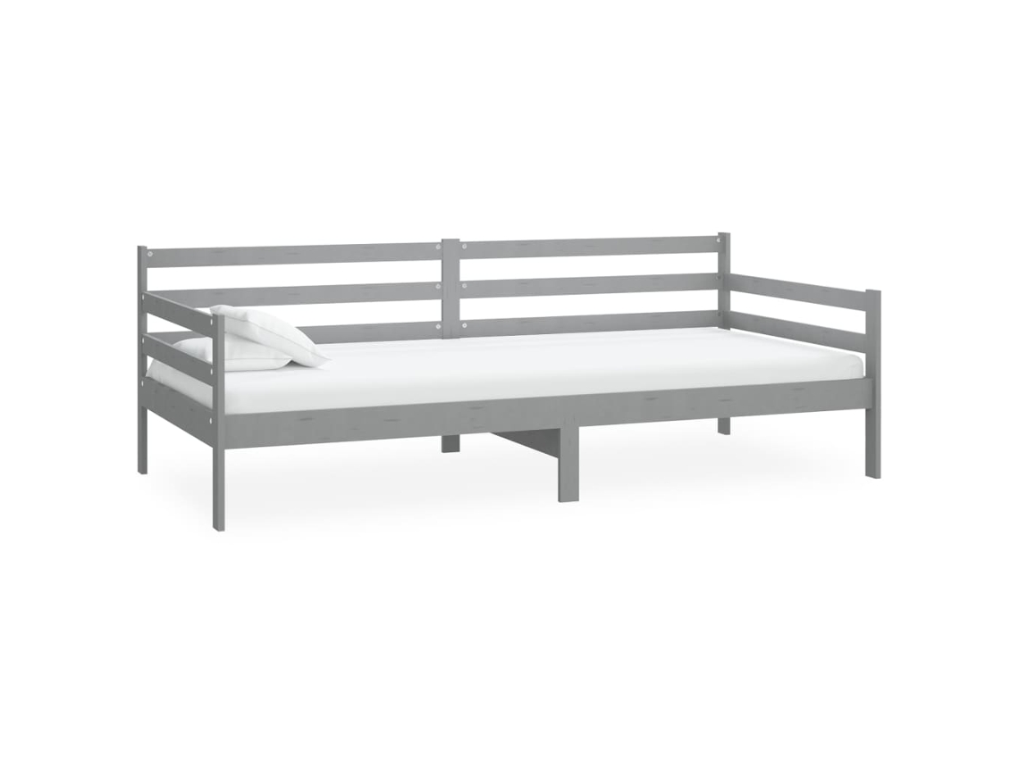 Sofá cama 90x200 Cm Madeira de Pinho Maciça Cinzento MAISON EXCLUSIVE