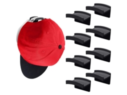 Ganchos De Sombrero Adhesivos Para Pared Sin Perforar. Diseño Minimalista, Resistente Y Multifuncional. 8 Peças Negro