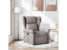 Vidaxl Poltrona De Massagens Reclinável Tecido Cinzento-acastanhado