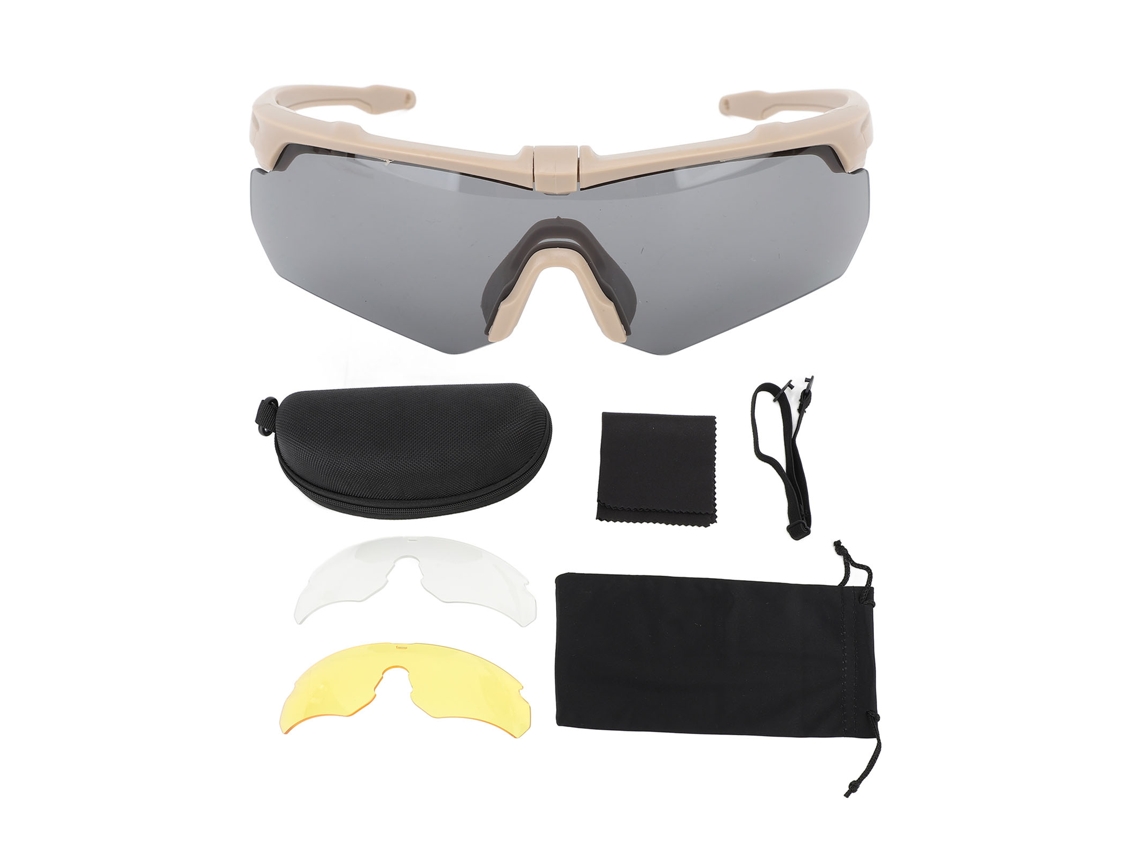 Óculos De Sol Esportivos Ao Ar Livre Com Proteção Uv À Prova De Vento Para Ciclismo E Motocicleta Com Lentes Intercambiáveis Khaki