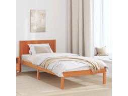 Vidaxl Estrutura da Cama Castanho 90 X 190 Cm Madeira de Pinho Maciça