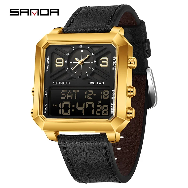 Relógio de Pulso MDUG esportivo militar à prova d'água com visor eletrônico duplo (branco)