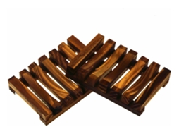 Suporte De Sabonete Chuveiro / Banheira (2 Pcs) Suporte De Sabonete Artesanal De Madeira, Bambu Natural SUNNY SPACES
