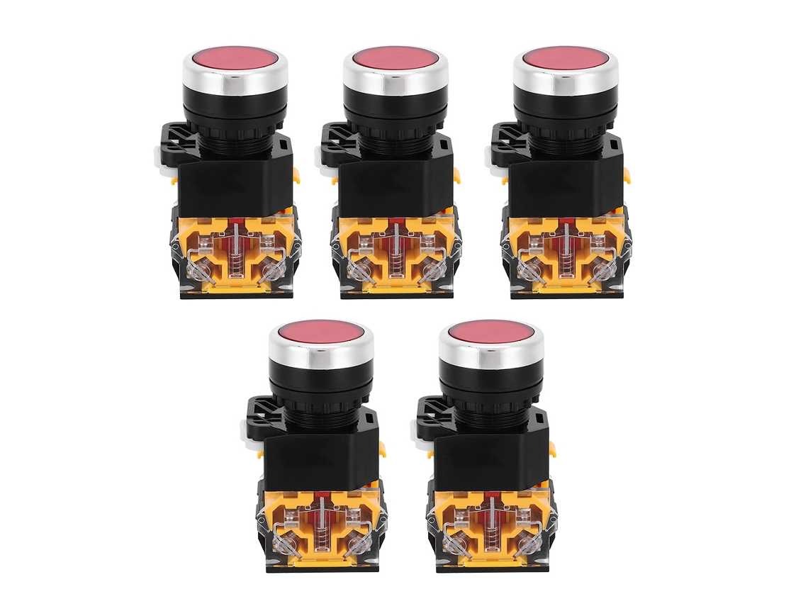 Interruptor De Botão 22 Mm, 5 Unidades, 37 V 440 V