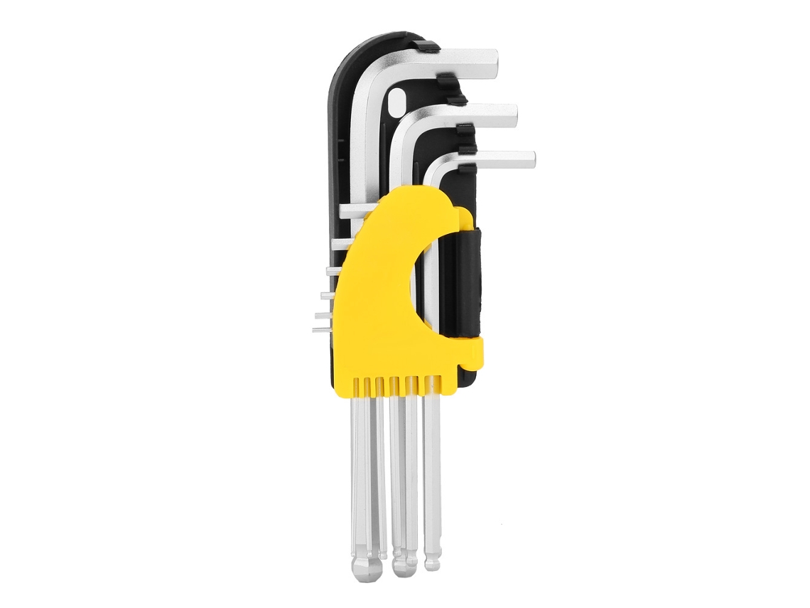 Conjunto de Chaves Allen Cr v 9 Peças 1.5 10mm com Ponta Esférica