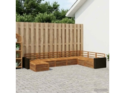 Vidaxl Conjunto De Sofás Para Exterior 8 Pcs Natural