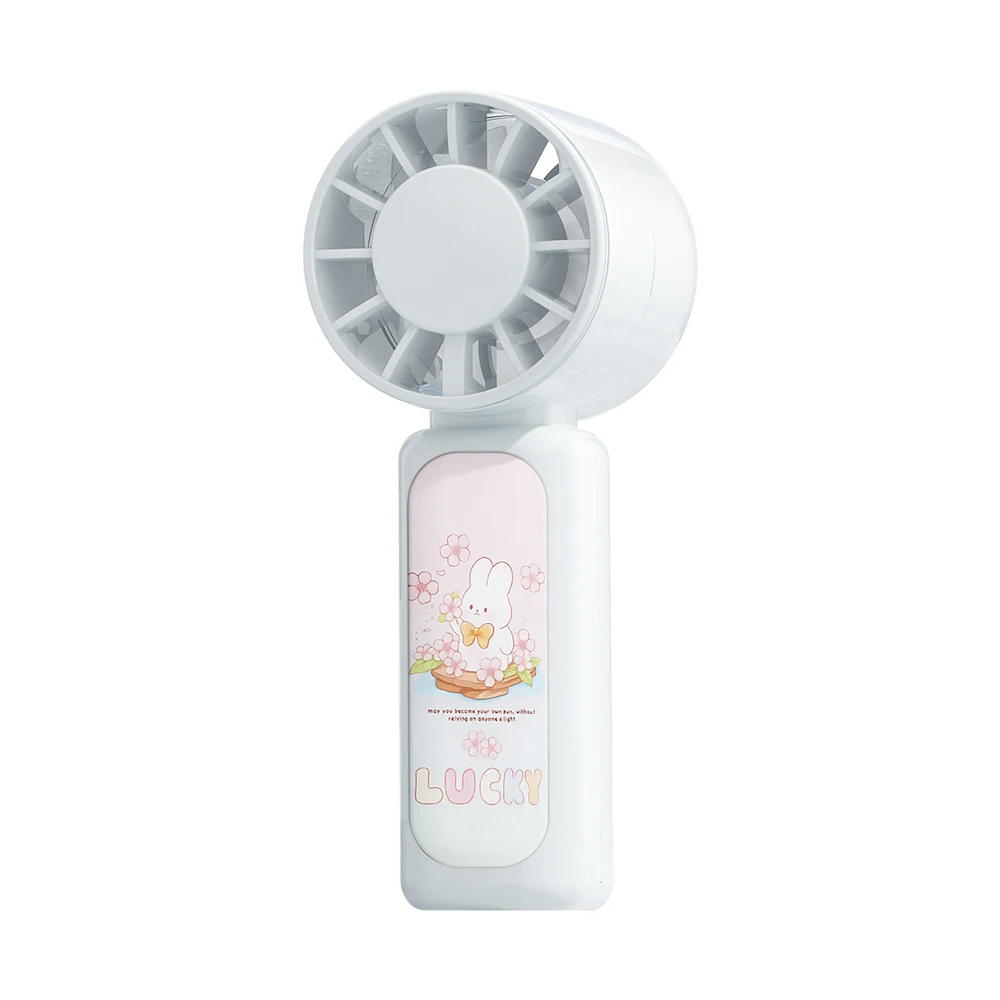 Ventilador portátil MDUG silencioso, 3 velocidades, recarregável via usb, mini de mesa (branco)