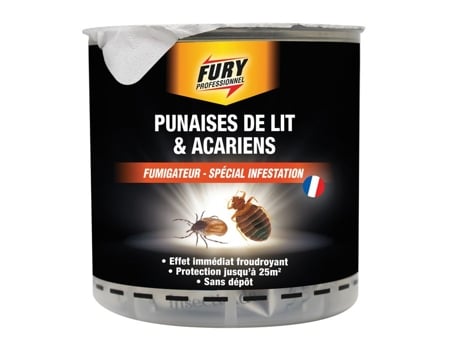 Repelente de cracas e ácaros. Infestação especial. Efeito imediato. Amarrei 25 m². Sem gás. Produção francesa. Fúria.