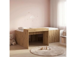 Vidaxl Cama Alta Para Crianças Com Mesa Carvalho Arttisan 80 X 200 Cm