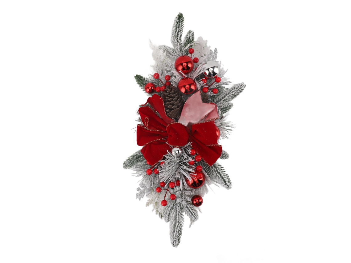 Decoração de Escada de Natal Sem Fio 60x30cm Pvc Swag | S/MARCA