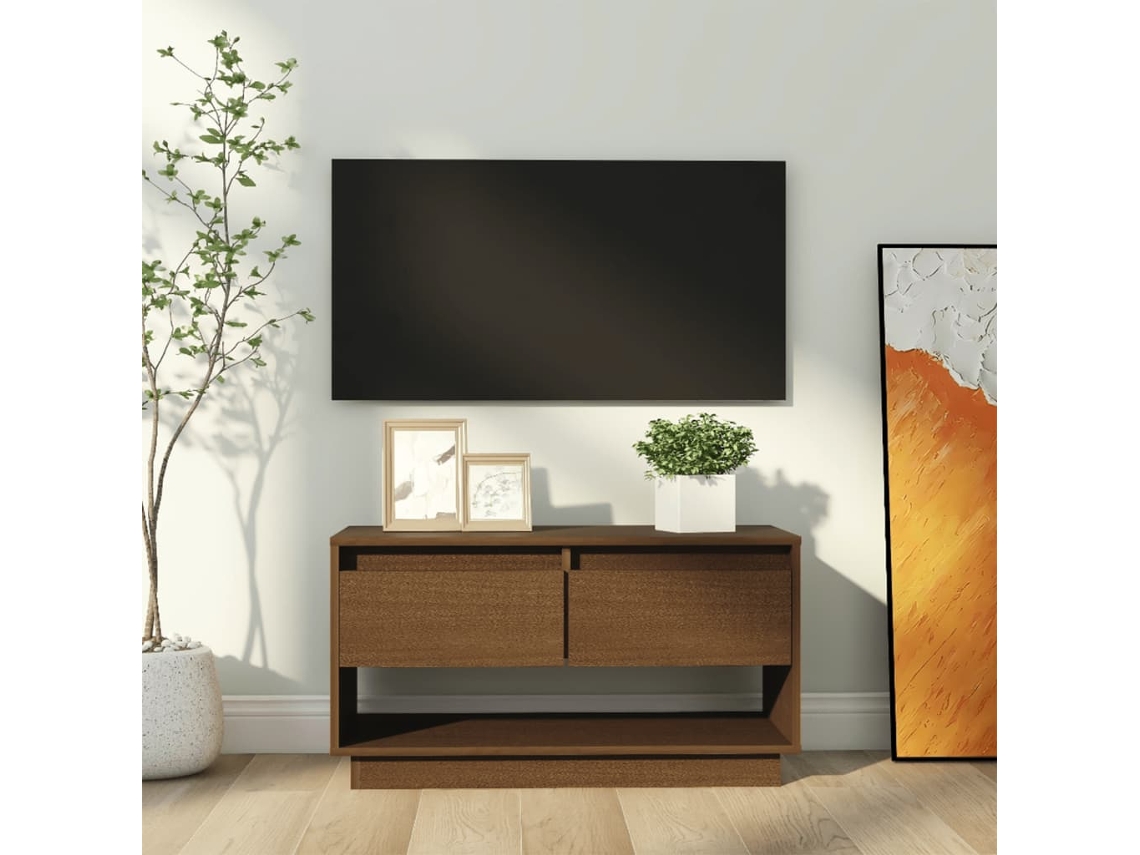 Vidaxl Móvel De Tv 74x34x40 Cm Madeira De Pinho Maciça Castanho Mel