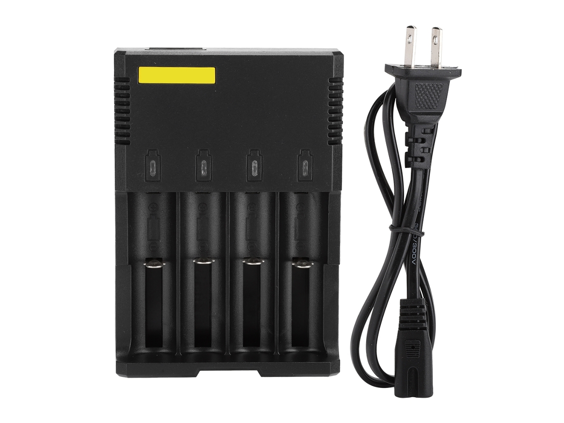 Aetheria carregador de Baterias 4 slot com Display Led, Proteção Contra Sobrecarga e Polaridade Inversa