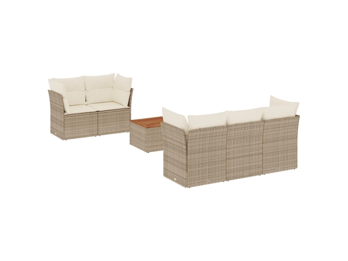 Garden Sofa Set, Garden Sofa Sets Vidaxl Bege Rattan / Vime (n/a)
