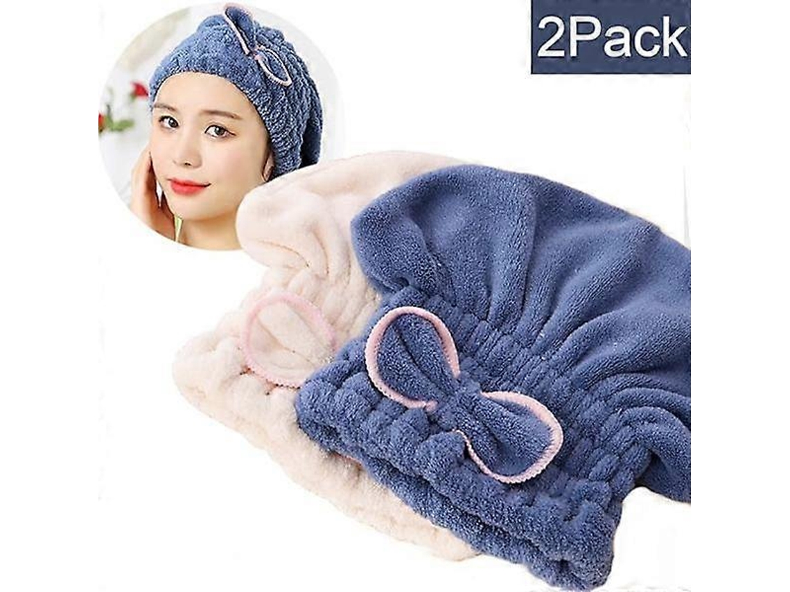 Conjunto De 2 Toalhas De Cabelo De Microfibra, Extra Macias E Super Absorventes, De Secagem Rápida. PENGDSJE