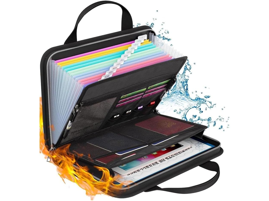 Organizador de Arquivos Sanfonado, Impermeável e Resistente Ao Fogo, 37 X 26 Cm SFUSHOS