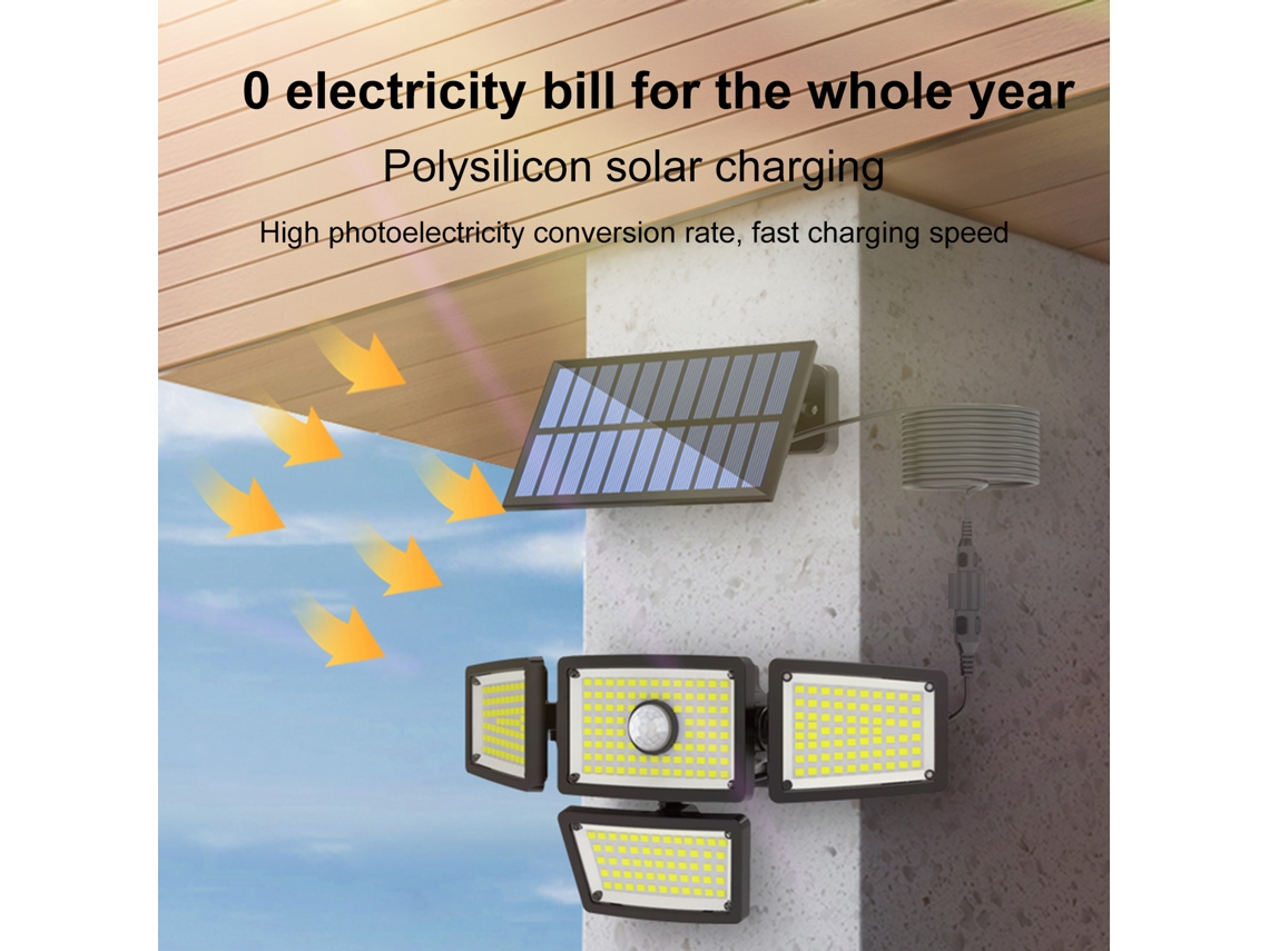 2026 luzes Solares Exteriores Impermeáveis com Sensor de Movimento para Jardim, Parede, Pátio e Varanda de Villa