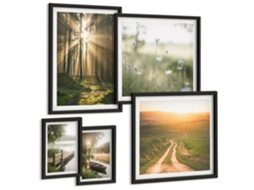 Pinturas Murais Modernas Ruas Charmosas Com Pizza Moldura Preta Imagens Para Um Quarto Infantil Espelharte (conjunto De 5 Imagens)
