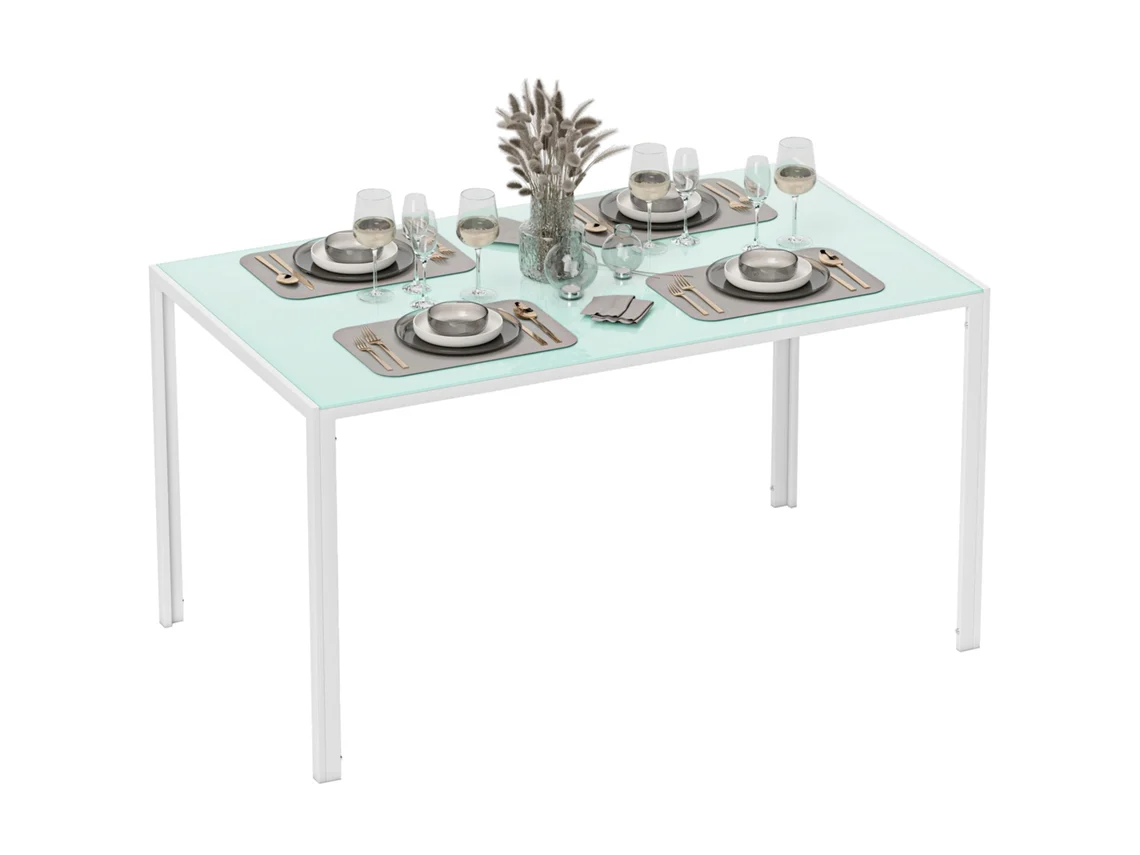 Mesa de Cozinha Dobrável Oval 163x80x75 Cm Branco ETOWN COMMERCE GMBH
