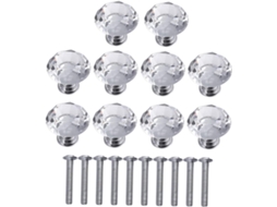 Osaladi Conjunto De 10-puxadores Cristal Em Formato Diamante Para Armários, Gavetas, Portas De Vidro, Cozinha E Uso