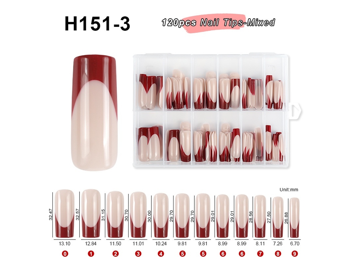 Lurelia Unhas Postiças Para Manicure Francesa 120 Pontas Ref. H151-3