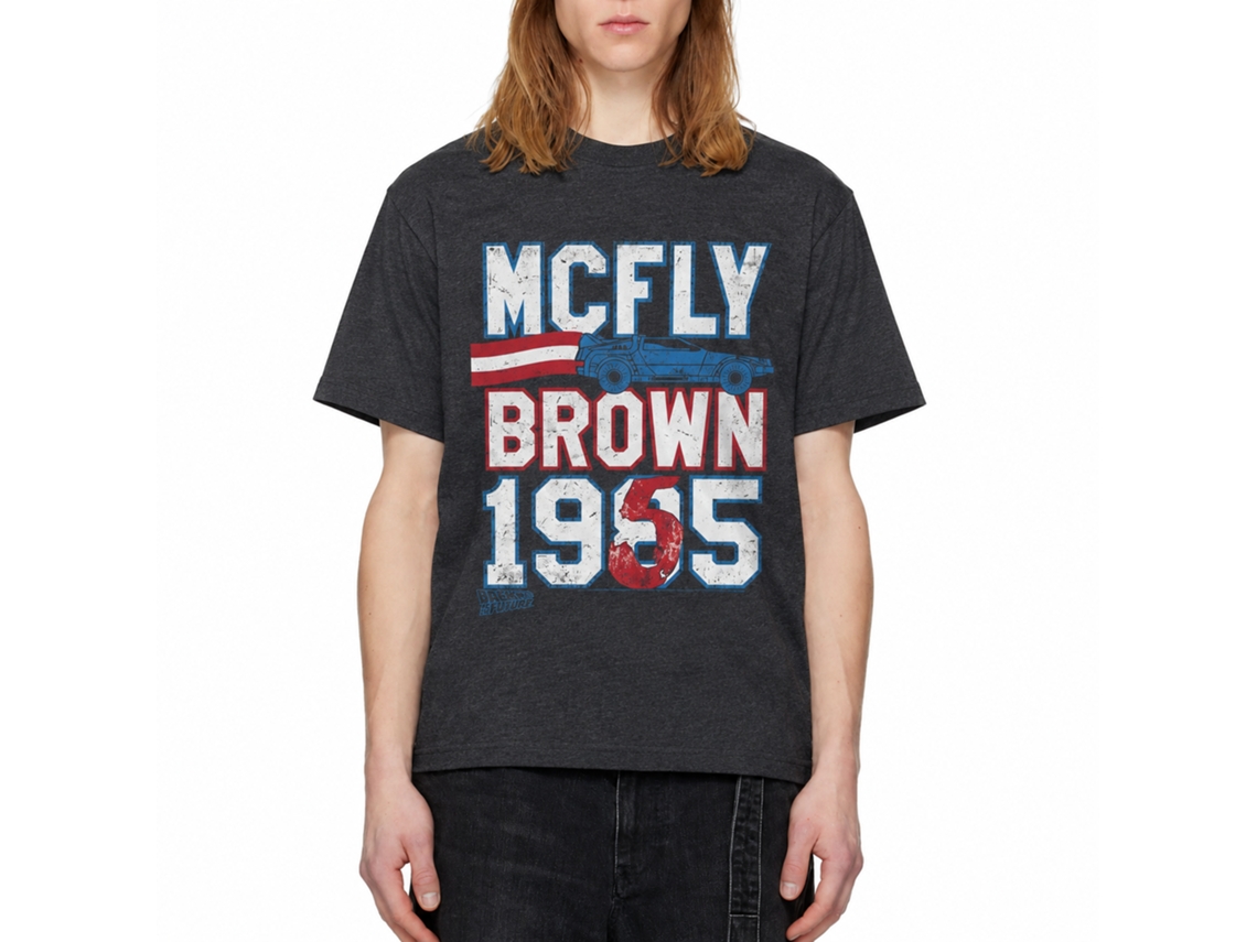 Rockinstone Back To The Future Movie Marty For Prez Heather Black Adult T-shirt Size:l