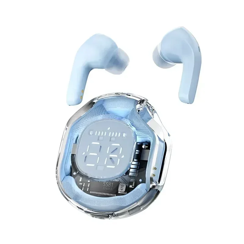 Fones de Ouvido Bluetooth Verdadeiramente Sem Fio, Visor Led, Cancelamento de Ruído, Microfone e Resistência à Água MDUG (azul)